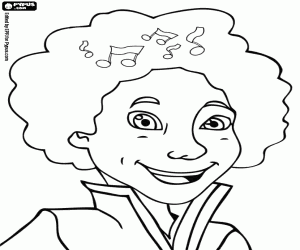 Portrait of the young J.S. Bach coloring page
