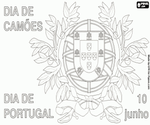 Portugal day, 10 June coloring page