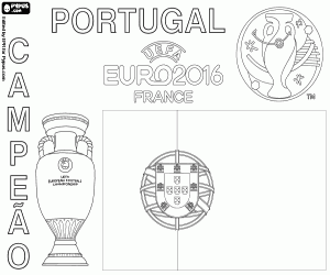 Portugal, UEFA Euro 2016 champion coloring page