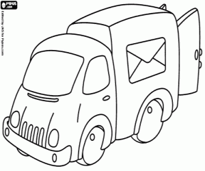 Post van coloring page