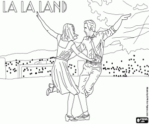 Poster with logo of La La Land coloring page