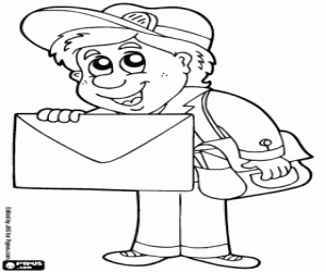 The postman coloring page