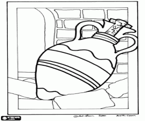 Pottery jar with kosher food coloring page