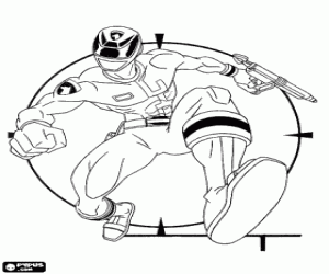 Power Ranger SPD with his weapon coloring page