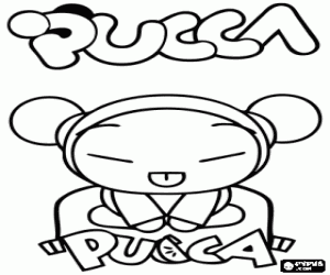 The powerful Pucca coloring page