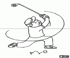 Practices in golf coloring page