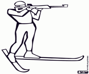 A practitioner of biathlon coloring page