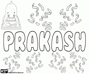 Prakash, name for boy in India coloring page