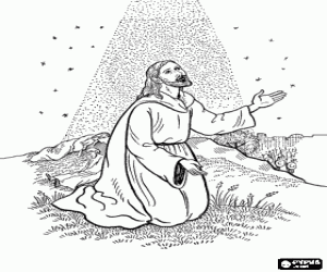 The prayer of Jesus in the garden coloring page