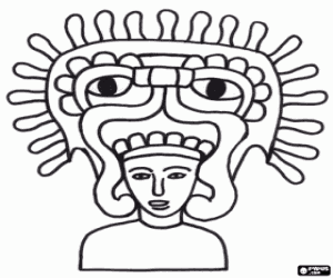 A pre-Columbian headdress coloring page