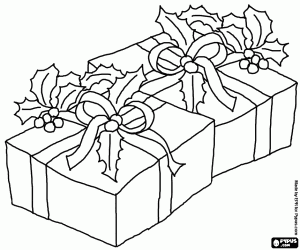 Precious Christmas gifts coloring page