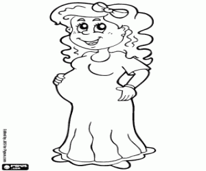 Pregnant mother coloring page