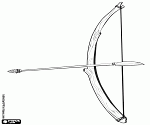 Prehistoric bow and arrow coloring page