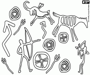 Prehistoric graphics coloring page