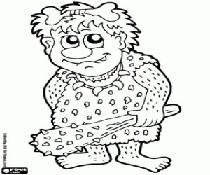 Prehistoric man coloring page