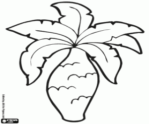 Prehistoric palm tree coloring page