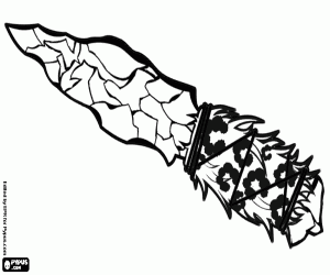A prehistorical knife coloring page
