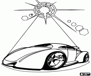 Presentation of a Hot Wheels car coloring page