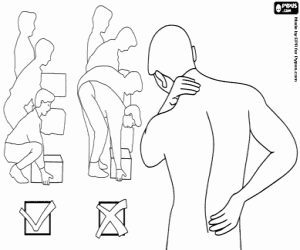 Prevention of back pain coloring page