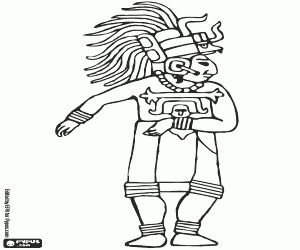A priest in a mayan ceremony coloring page