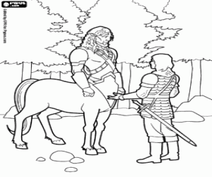 Prince Caspian and the Centaur coloring page