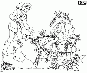 Prince and the enchanted princess coloring page