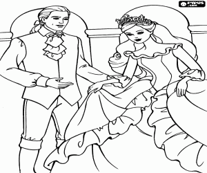 The Princes Barbie and Ken coloring page