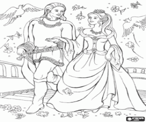 The princes at the royal garden coloring page
