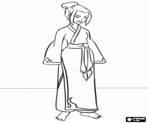 Princess Azula, a friend of Aang coloring page