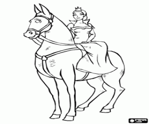 A Princess on the horse coloring page
