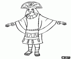 A princess of the Inca Empire coloring page