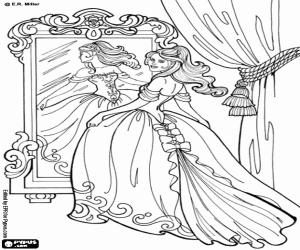 Princess Leonora and the dress coloring page