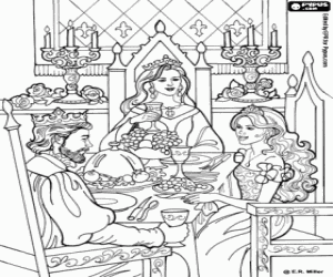 Princess Leonora and the kings coloring page