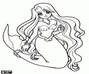 The Princess Mermaid Noel coloring page