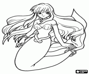 The princess mermaid Rina coloring page