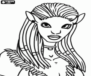The Princess Neytiri from Avatar coloring page