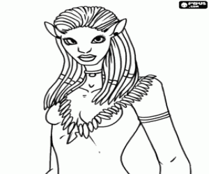 Princess Neytiri portrait coloring page