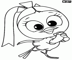 Priscilla, friend of Calimero coloring page