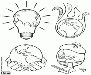 Some problems of the Earth coloring page