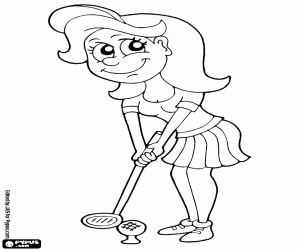 A professional golf player coloring page
