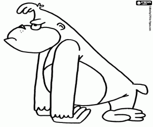 Profile of an angry gorilla coloring page