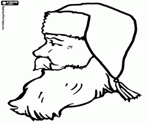 Profile of the head of Santa Claus coloring page