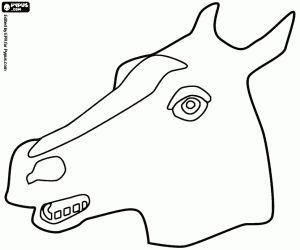Profile horse mask coloring page