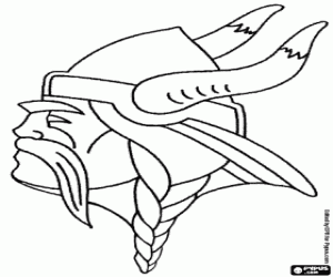 Profile of a viking warrior coloring page