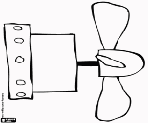 Propulsion propeller of submarine coloring page