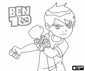 The protagonist boy, Ben 10 coloring page