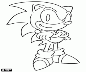 The protagonist, Sonic the hedgehog coloring page