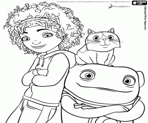The protagonists of the film Home coloring page