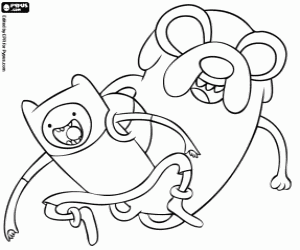 The protagonists Finn and Jake coloring page