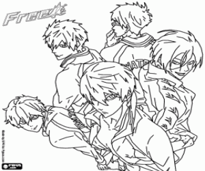 Protagonists from Free, Iwatobi SC coloring page